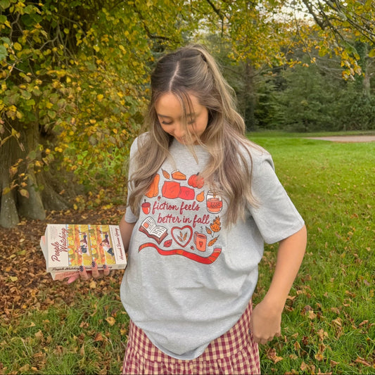 Fiction Feels Better in Fall Printed T-Shirt