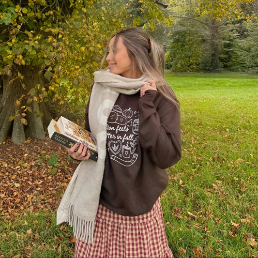 Fiction Feels Better in Fall Printed Sweatshirt